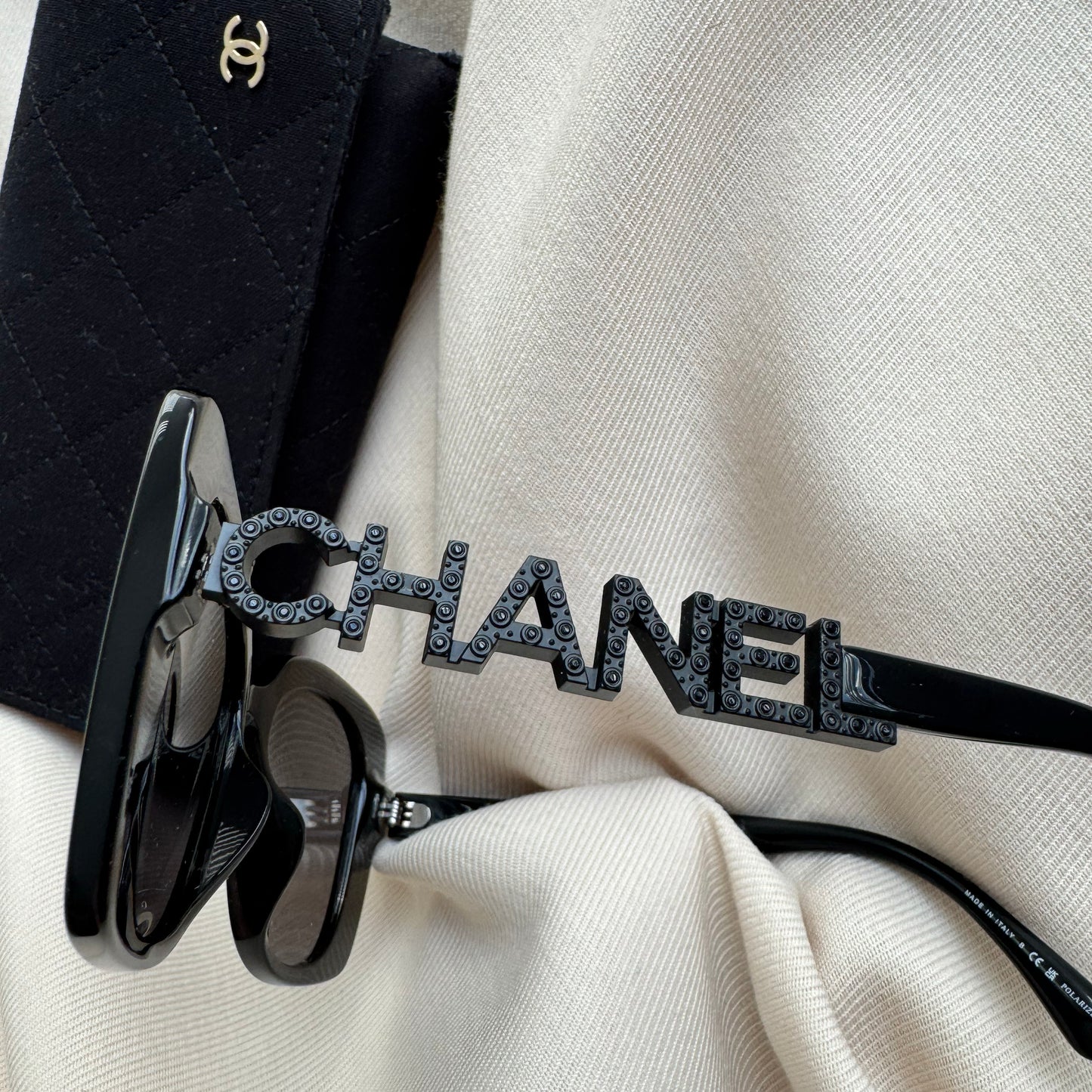 Chanel Square "5422-B-A" Sunglasses in Black