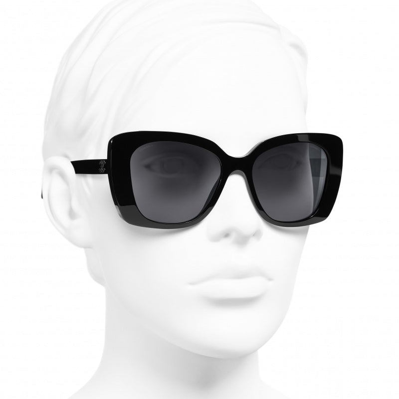 Chanel Square "5422-B-A" Sunglasses in Black