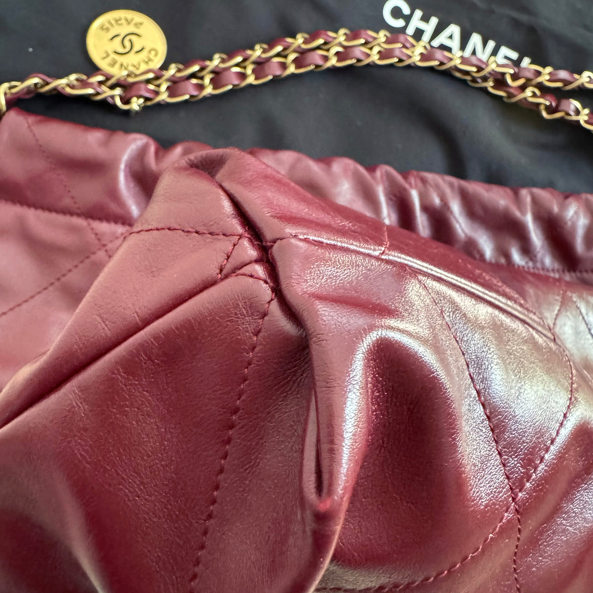 Chanel 22 Small in Burgundy Calfskin