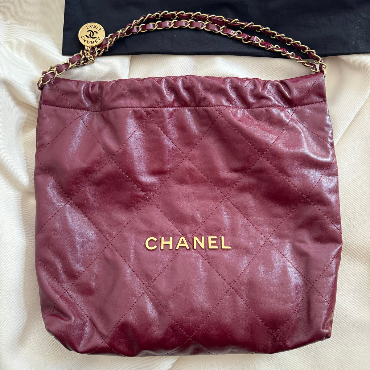 Chanel 22 Small in Burgundy Calfskin