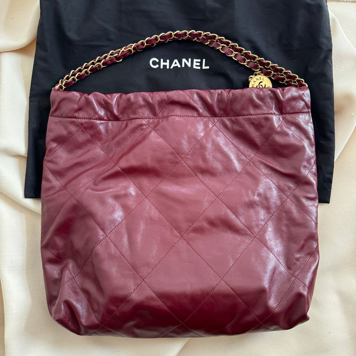 Chanel 22 Small in Burgundy Calfskin