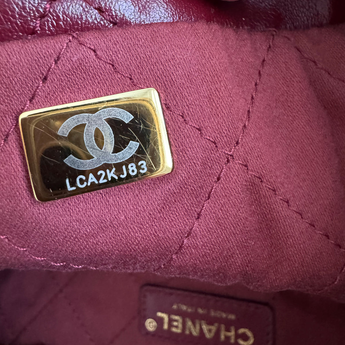 Chanel 22 Small in Burgundy Calfskin