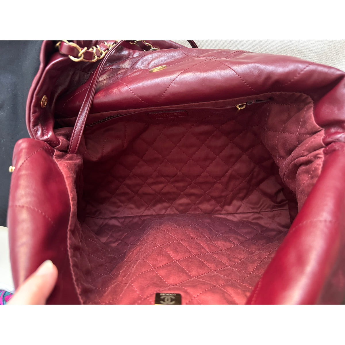 Chanel 22 Small in Burgundy Calfskin