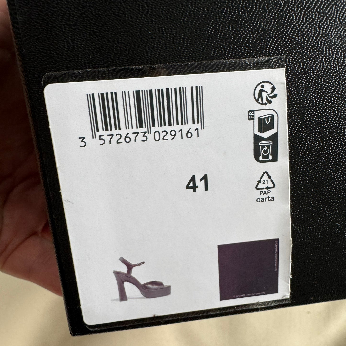 Chanel Platform Black Sandal, size 41