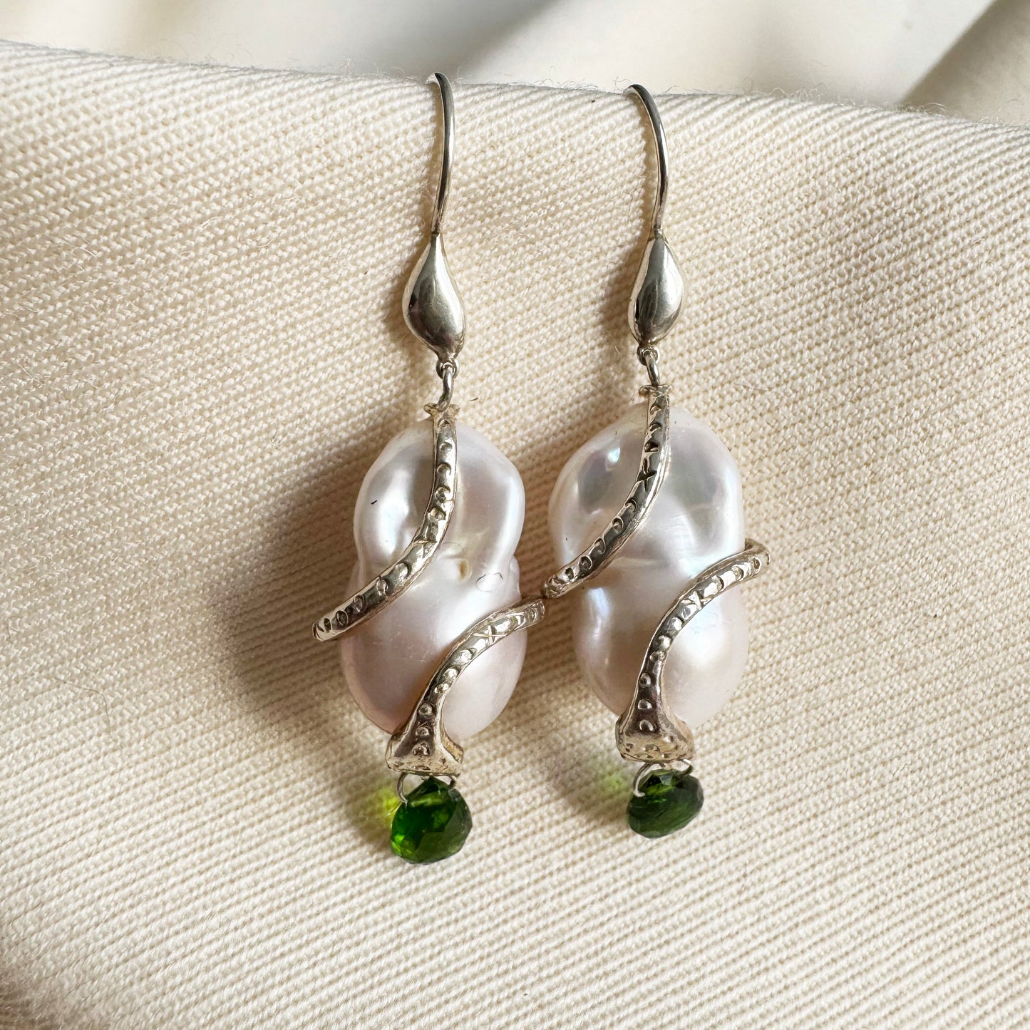 Chan Luu Serpent Drop Earrings White Pearl