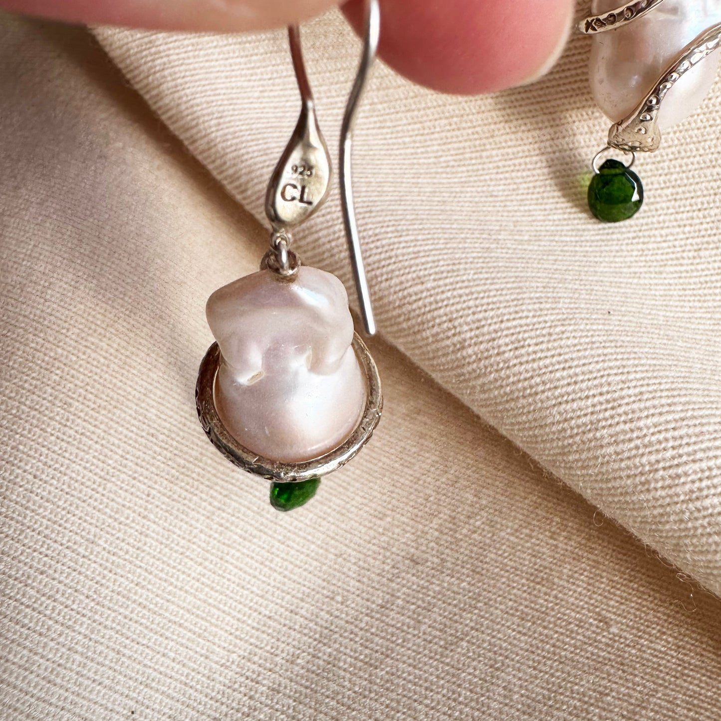 Chan Luu Serpent Drop Earrings White Pearl