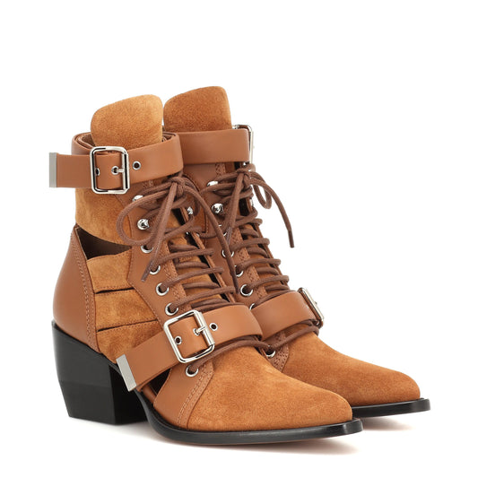 Bottes Chloe Rylie en daim beige, taille 41