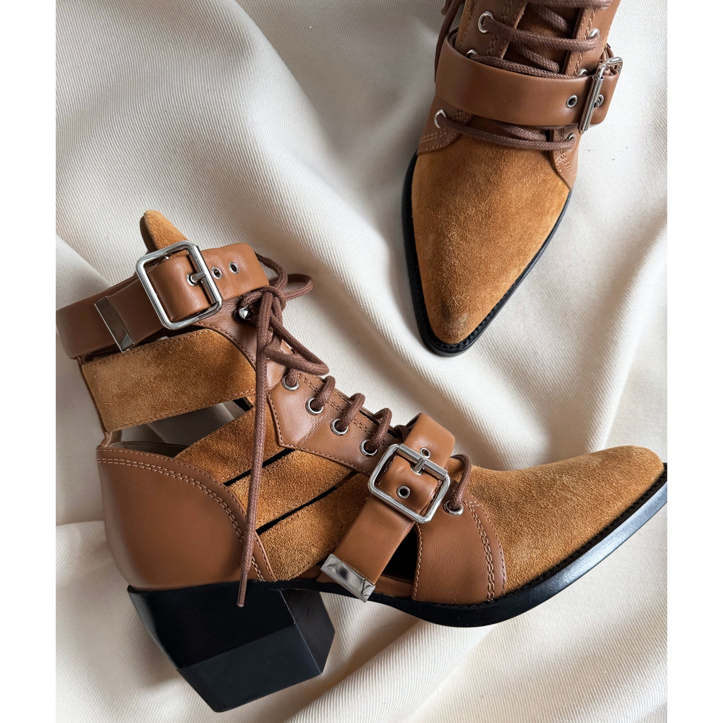 Chloe "Rylie" Boots in Tan Suede, size 41 (fits 10/10.5)