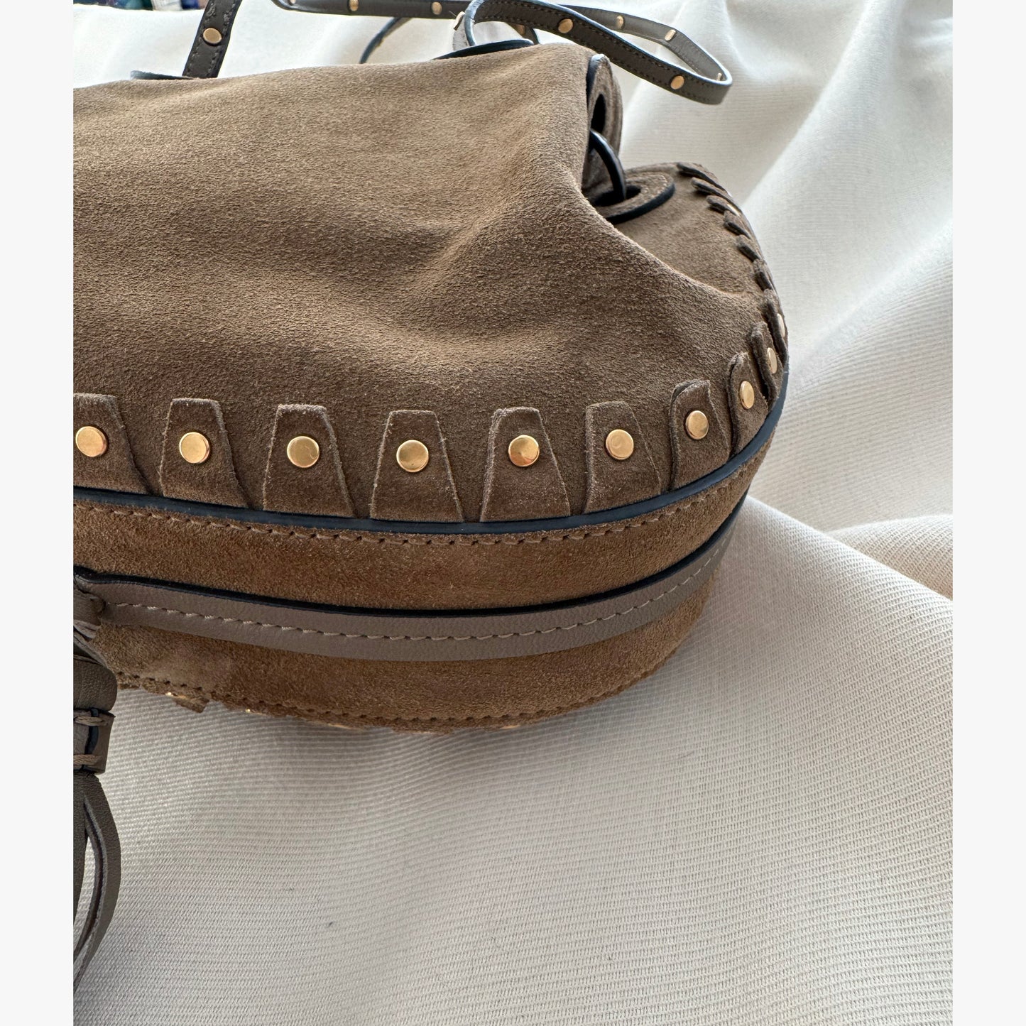 Chloé "Inez" Suede Bucket Bag in "Merino Grey"