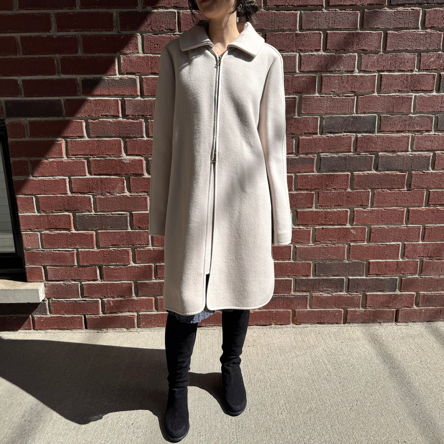 Chloe Wool Coat in Cream/Beige, size 40 (fits size 6)
