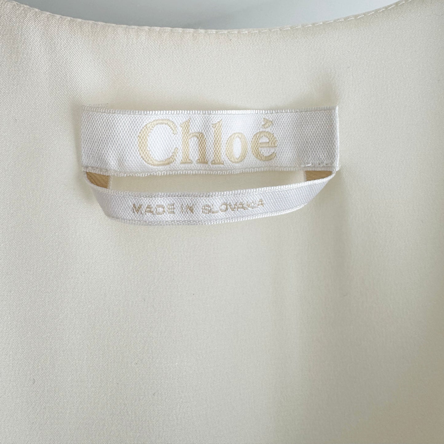 Chloe V neck Blouse in "Milk", size 40