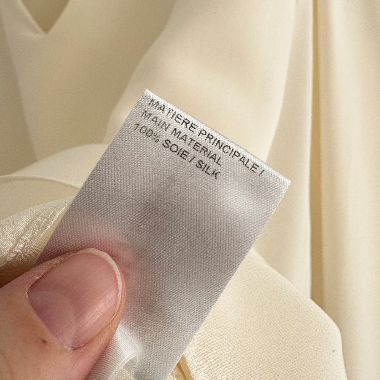 Chloe V neck Blouse in "Milk", size 40
