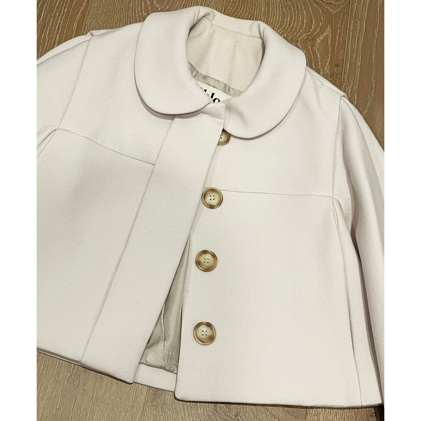 Chloe Ivory Wool Cropped Jacket, size 38 (size small)