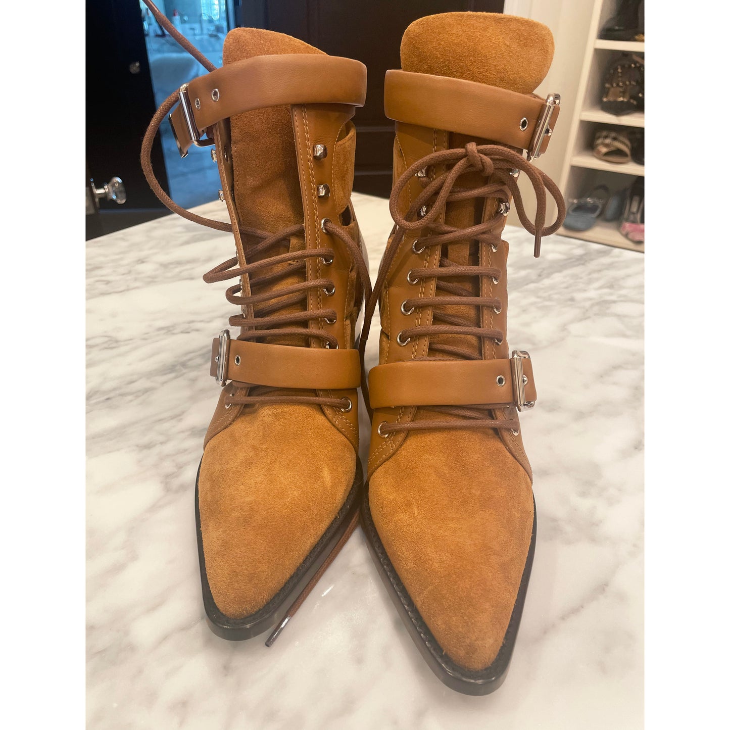 Chloe Rylie Boots in Tan Suede, size 41 (fits 10/10.5)