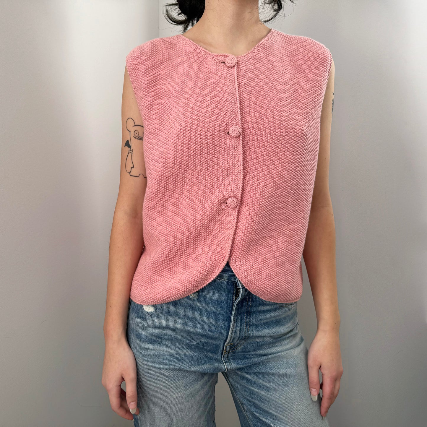 Christine Alacay Cotton Knit Vest, size Small