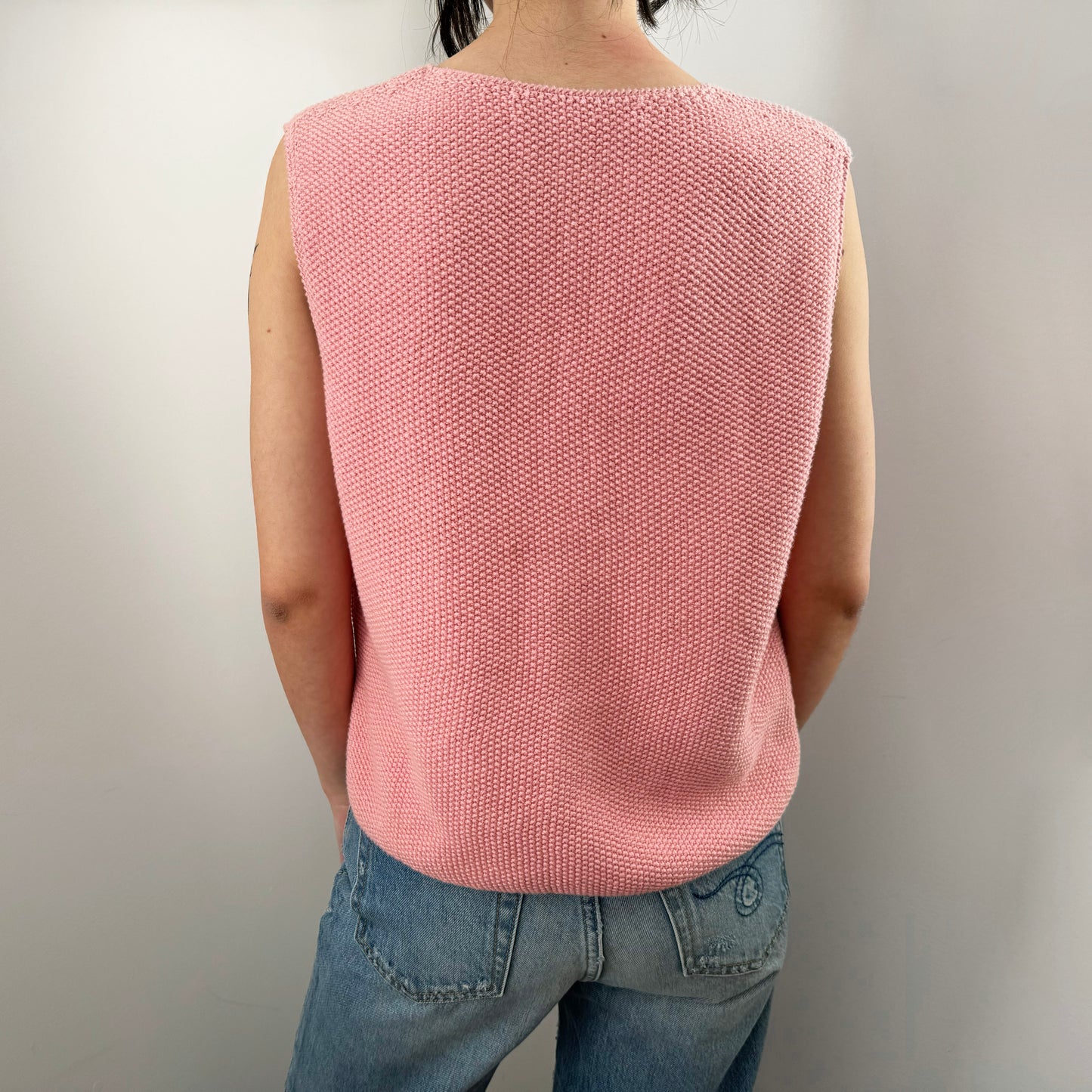 Christine Alacay Cotton Knit Vest, size Small