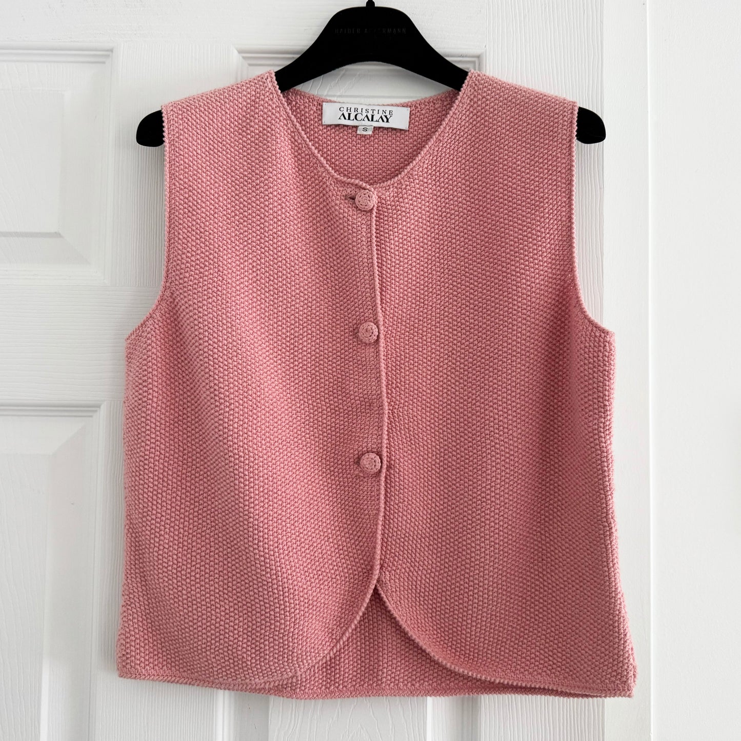 Christine Alacay Cotton Knit Vest, size Small