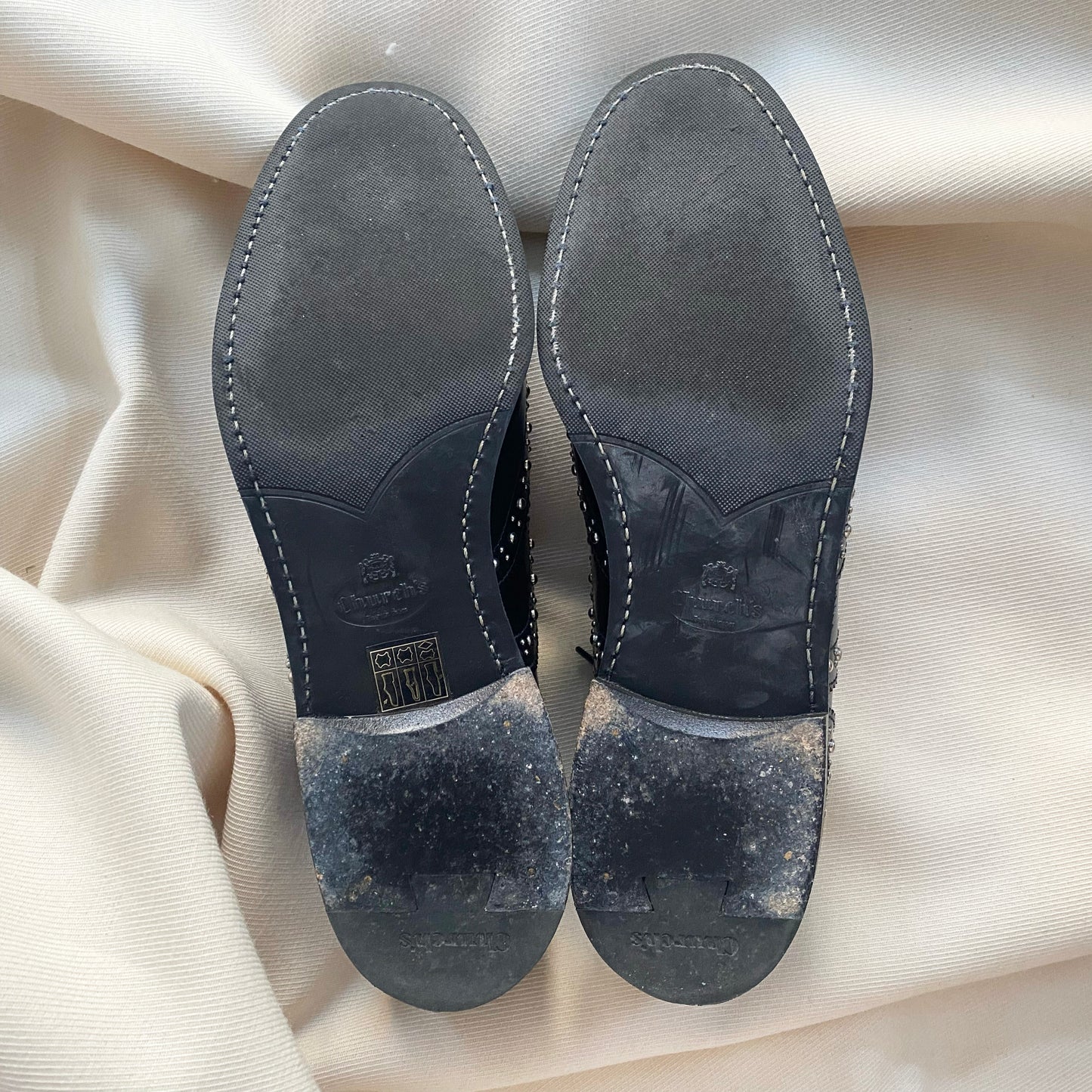 Church’s "Burwood Met" Studded Loafers in Black, size 39