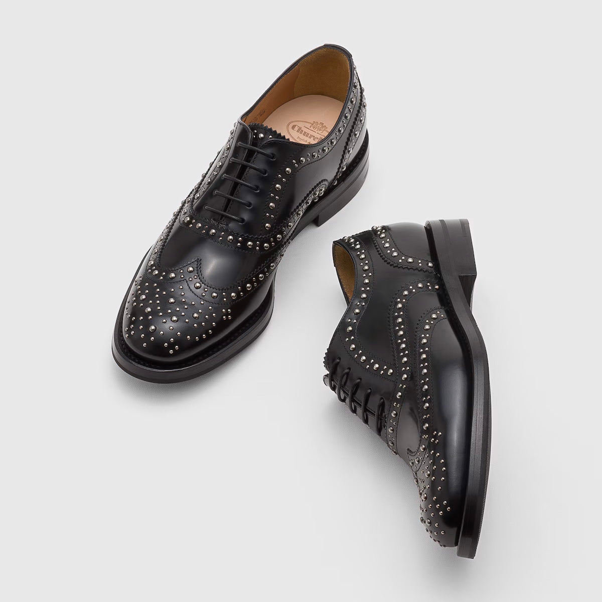 Church’s "Burwood Met" Studded Loafers in Black, size 39