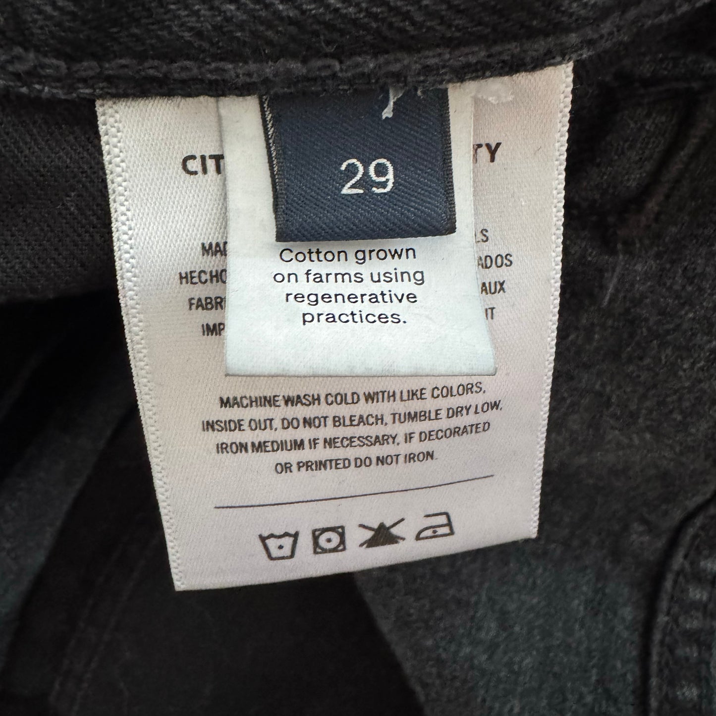 Citizens "Ayla" Cropped Jeans in "Bronson" Washed Black, size 29