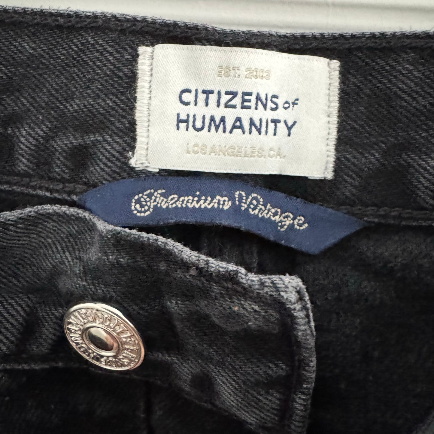Citizens "Ayla" Cropped Jeans in "Bronson" Washed Black, size 29