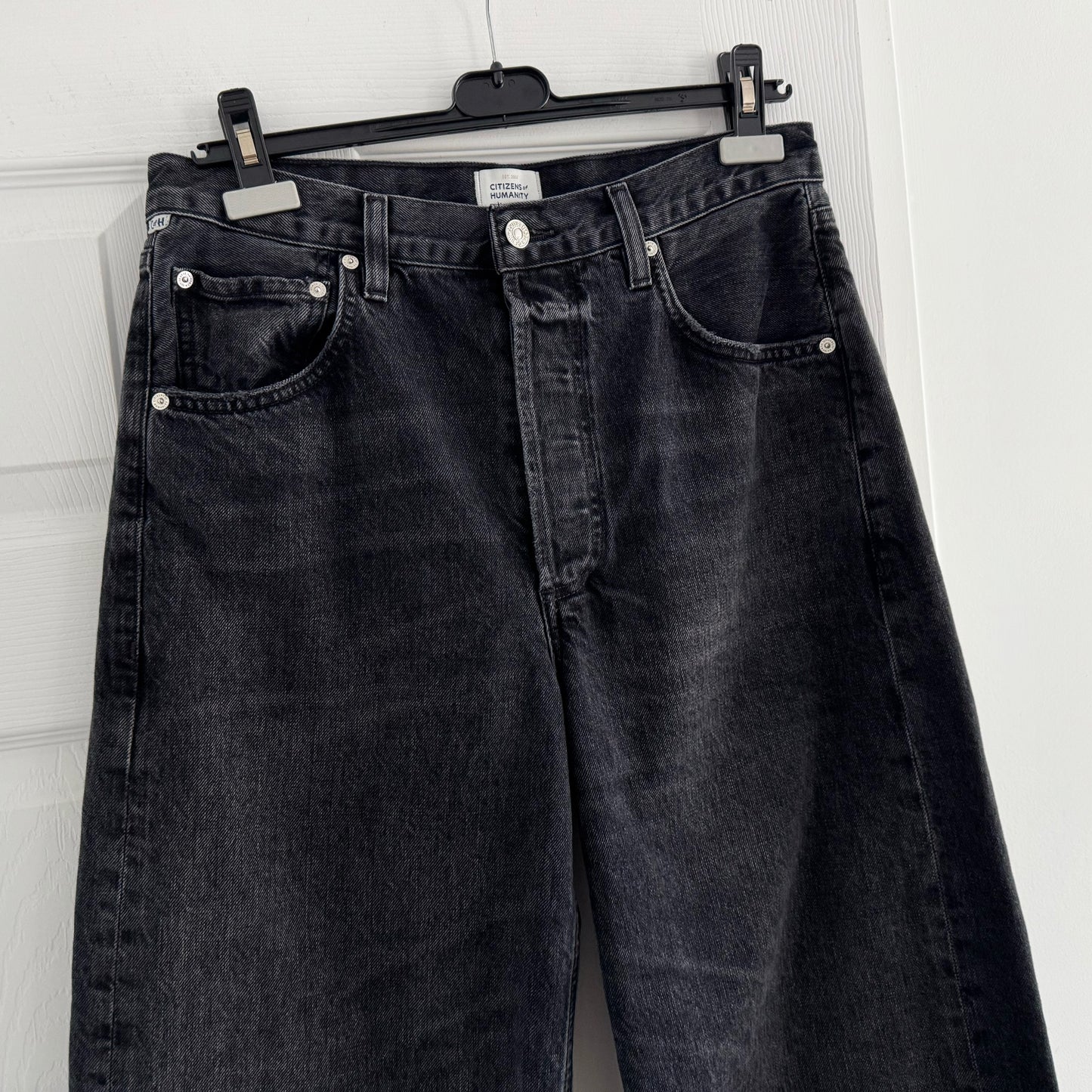 Citizens "Ayla" Cropped Jeans in "Bronson" Washed Black, size 29
