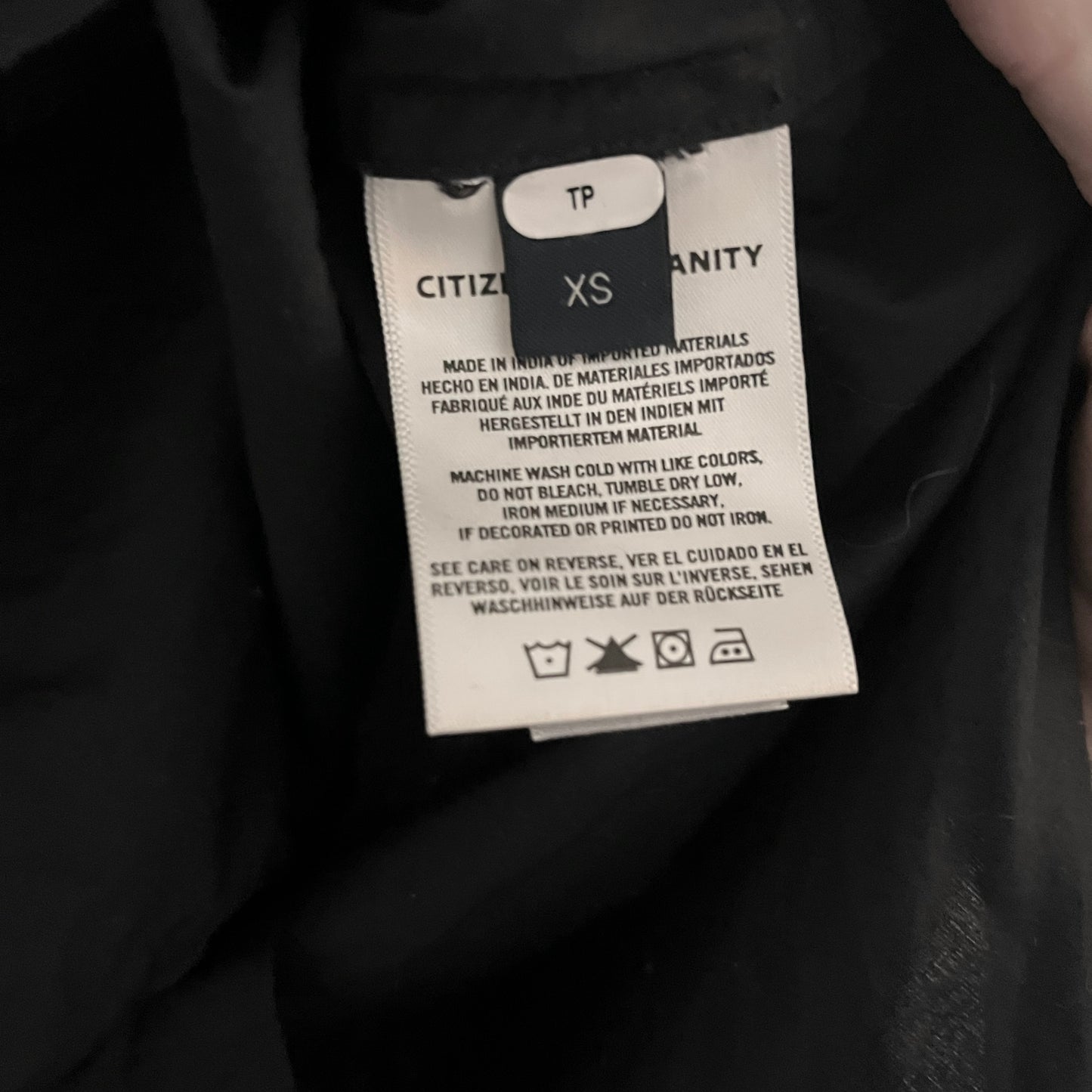 Citizens of Humanity "Kayla" Shirt in Black, size XS