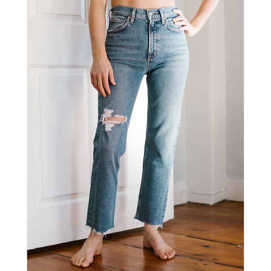 Citizens of Humanity Daphne Cropped Jeans in "Lucky Charm", size 28