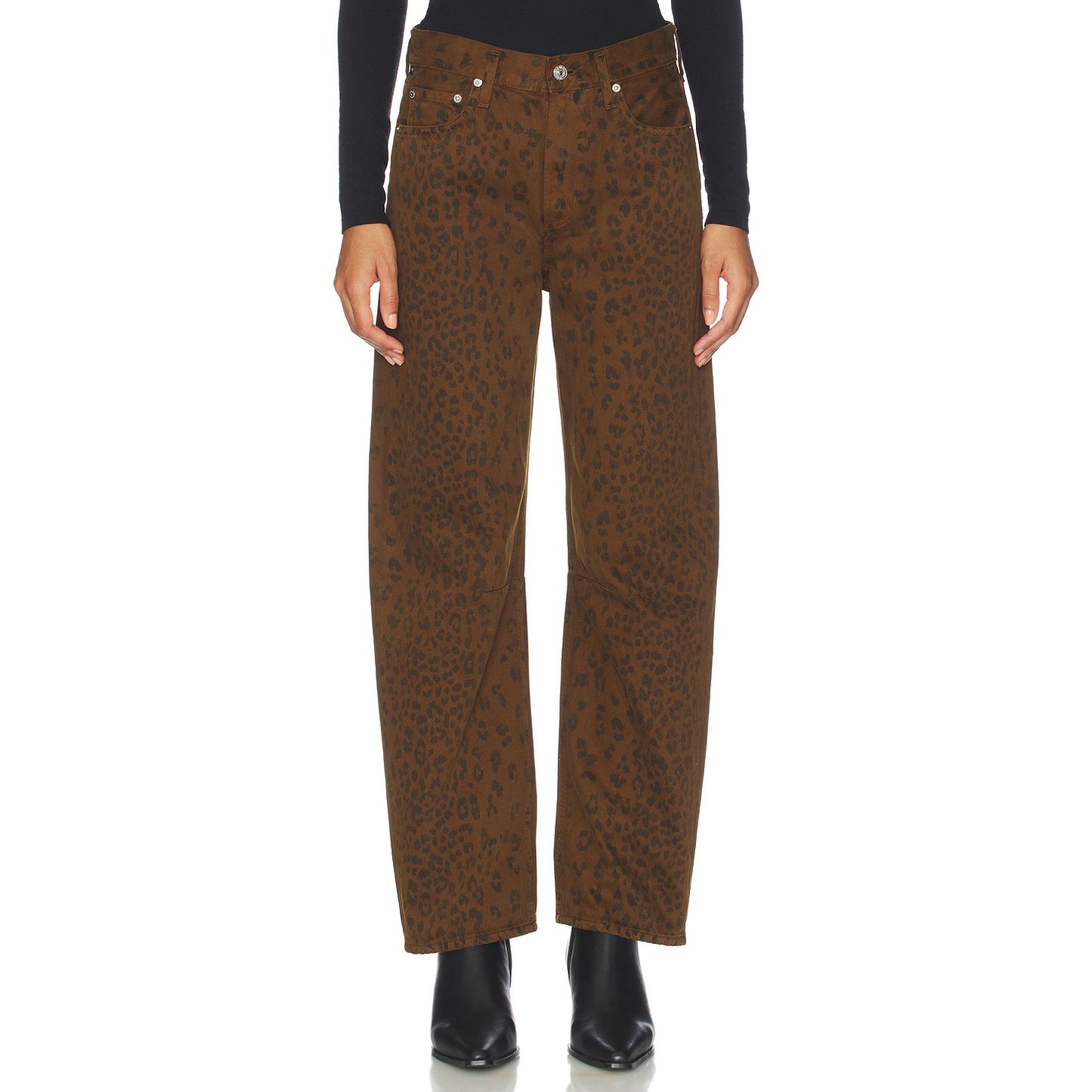 Citizens of Humanity "Miro Long" Jeans in Brown Leopard, size 29