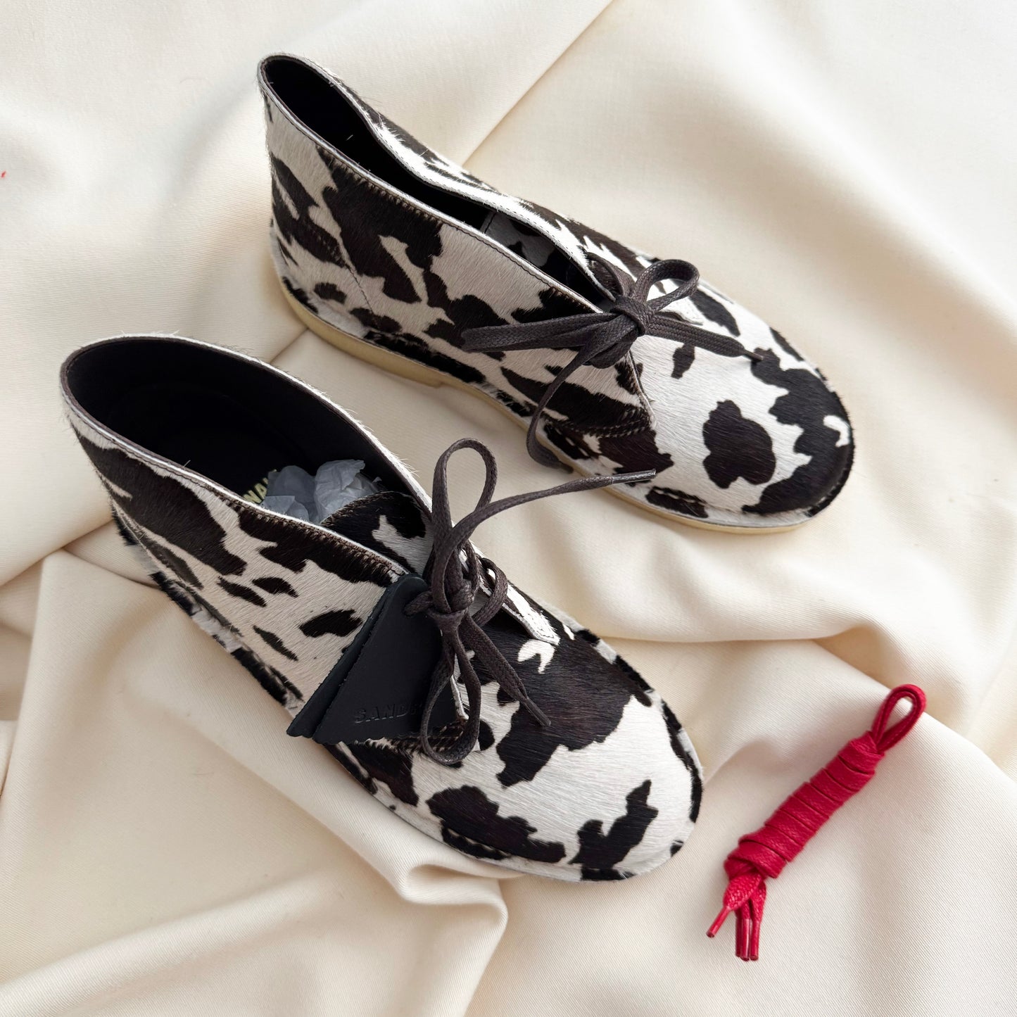 Clarks x Sandro Animal Print Desert Boots, size 39