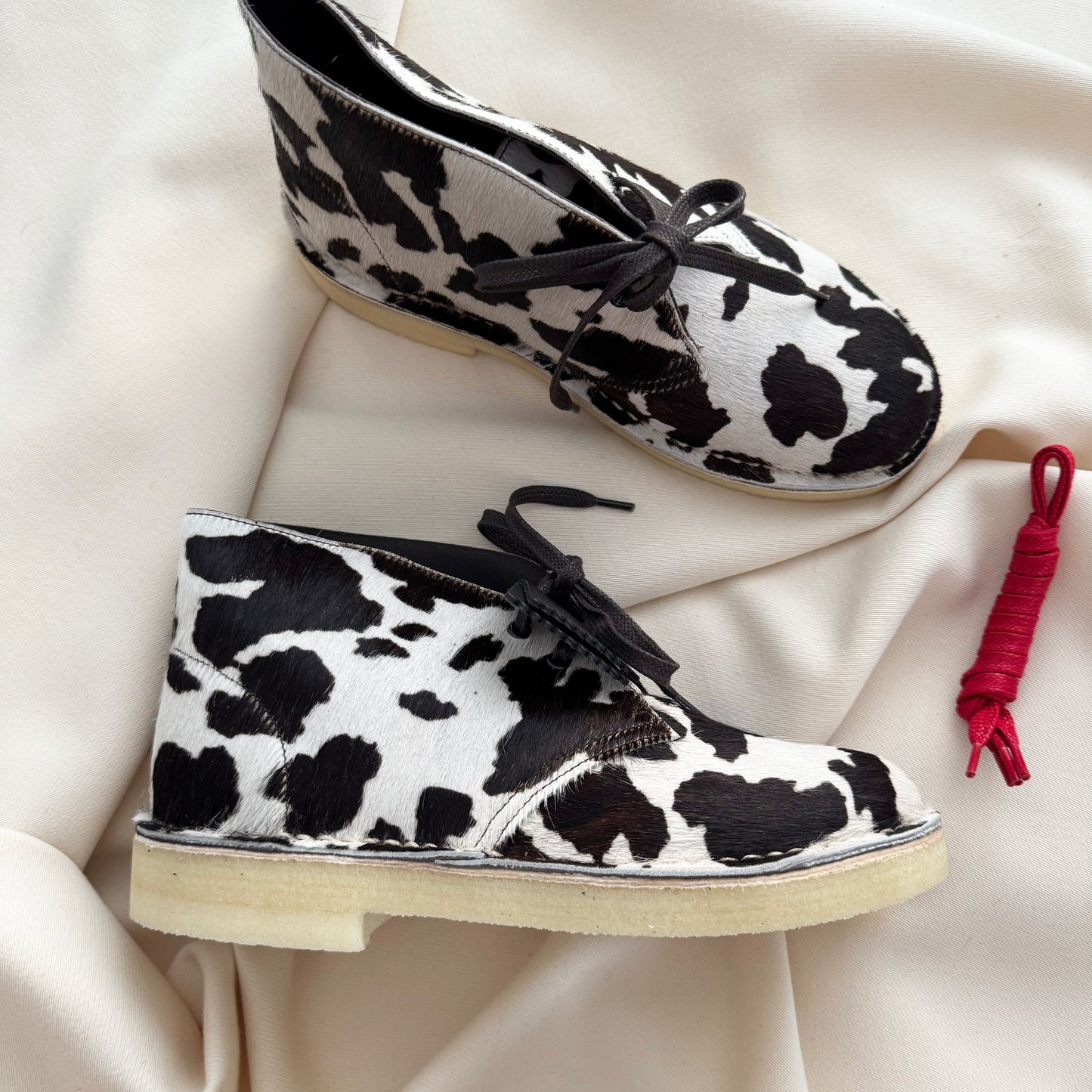 Clarks x Sandro Animal Print Desert Boots, size 39