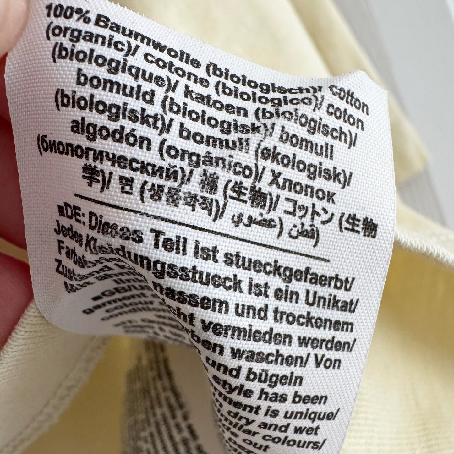 Closed Official Oversize Cropped Tee Shirt in Pale Yellow, size XS