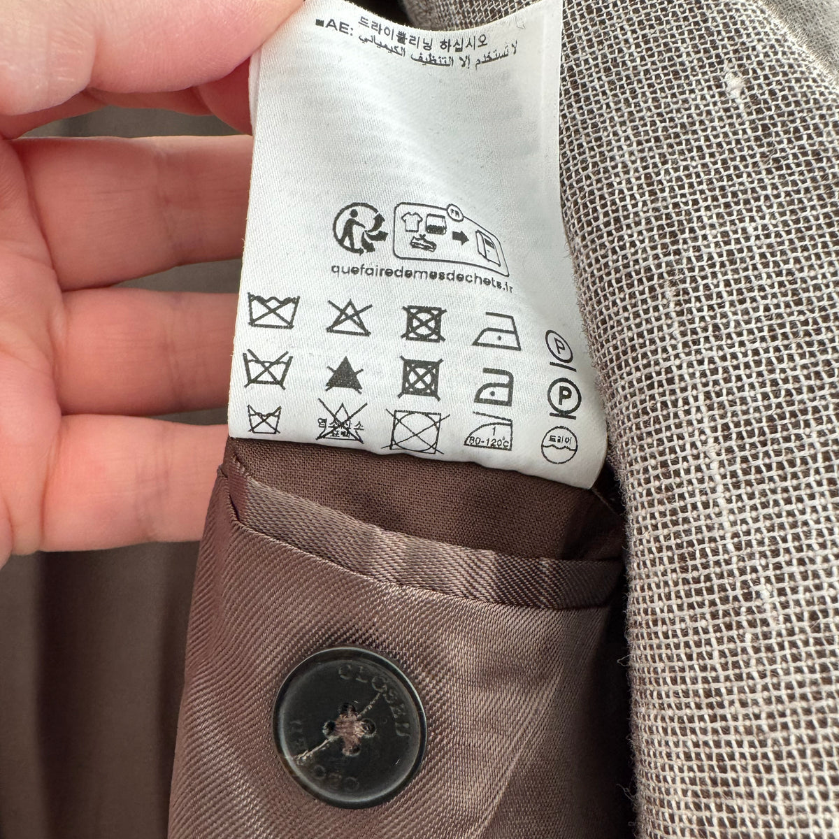 Closed Wool/Linen Blazer in Stone, size Large