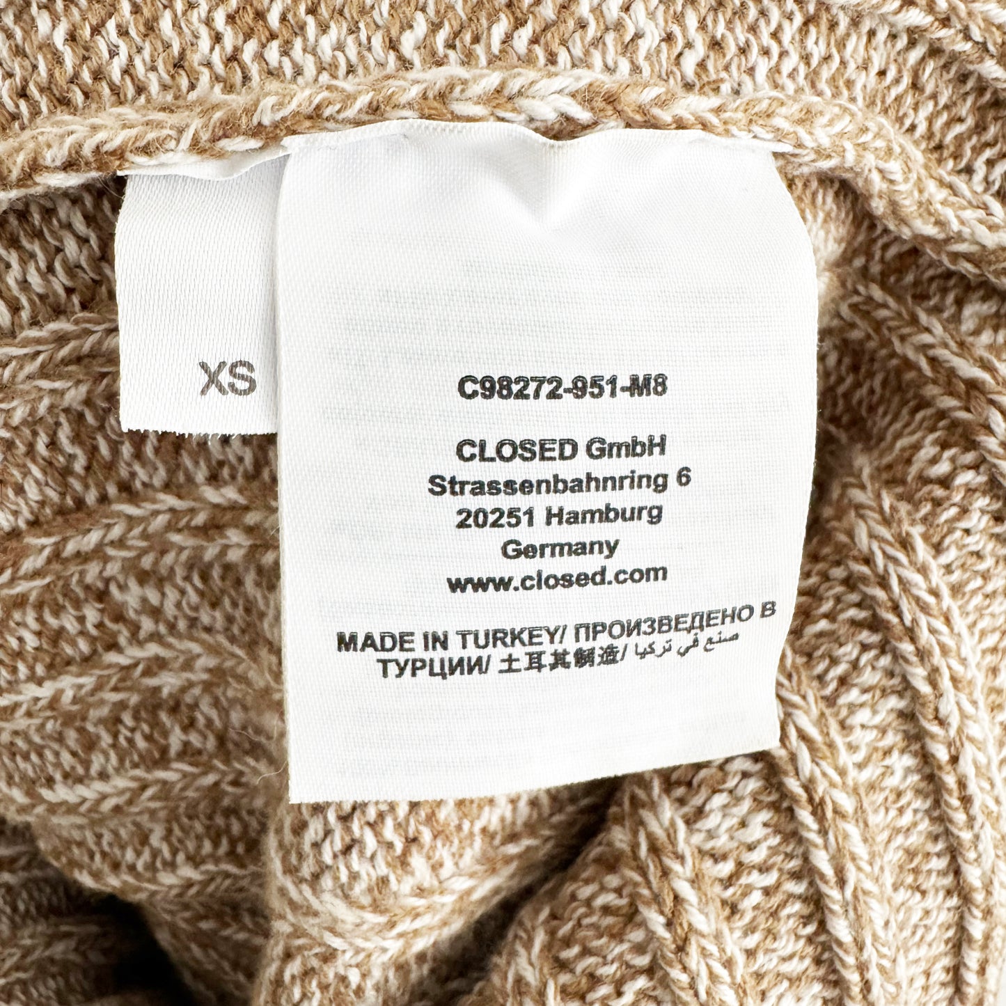 Closed Moulin Strap Knit Dress in Beige, size XS