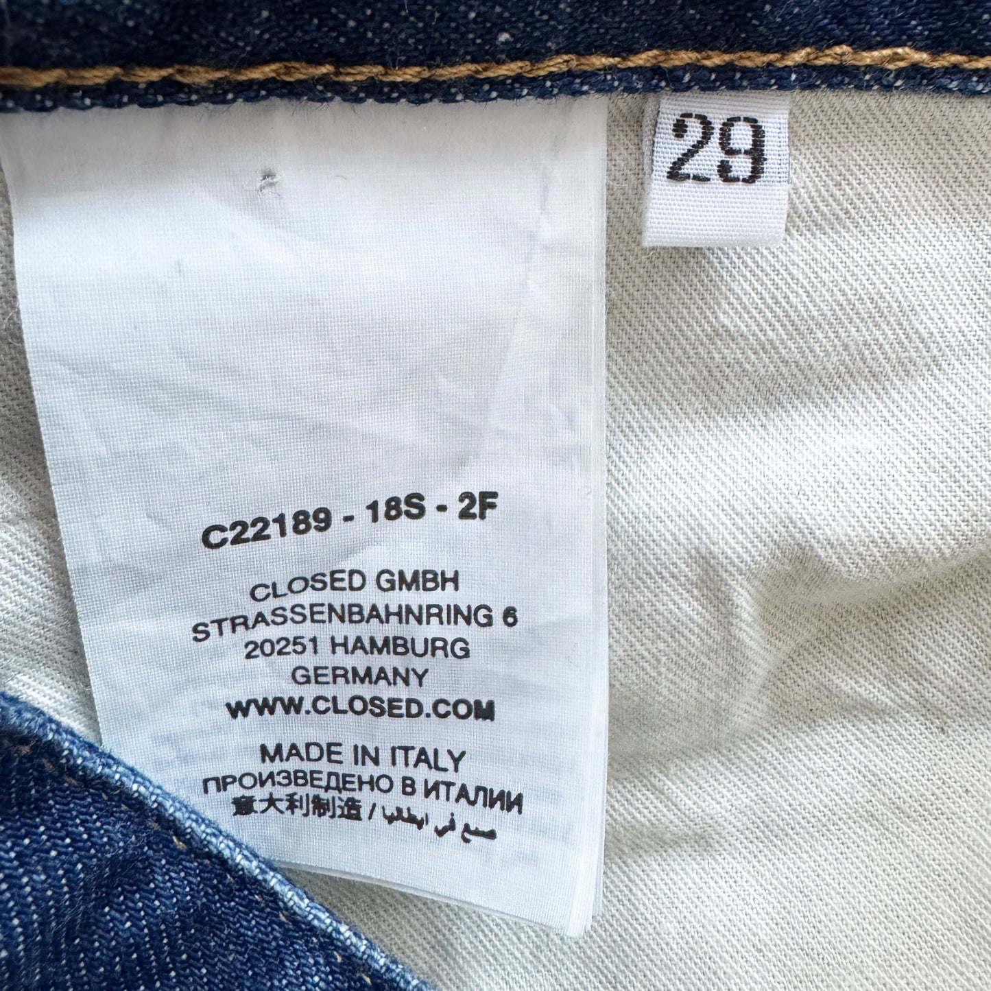 CLOSED OFFICIAL "Nikka" Jeans in Dark Blue, size 29