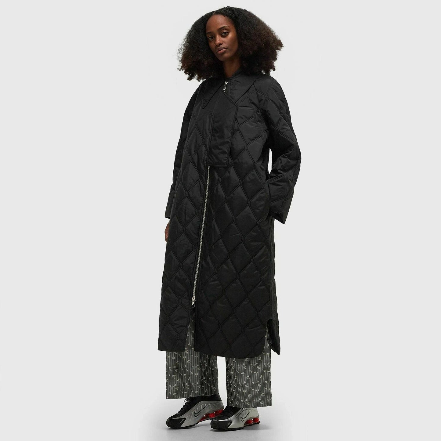 Ganni Quilted jacket in Black, size 36