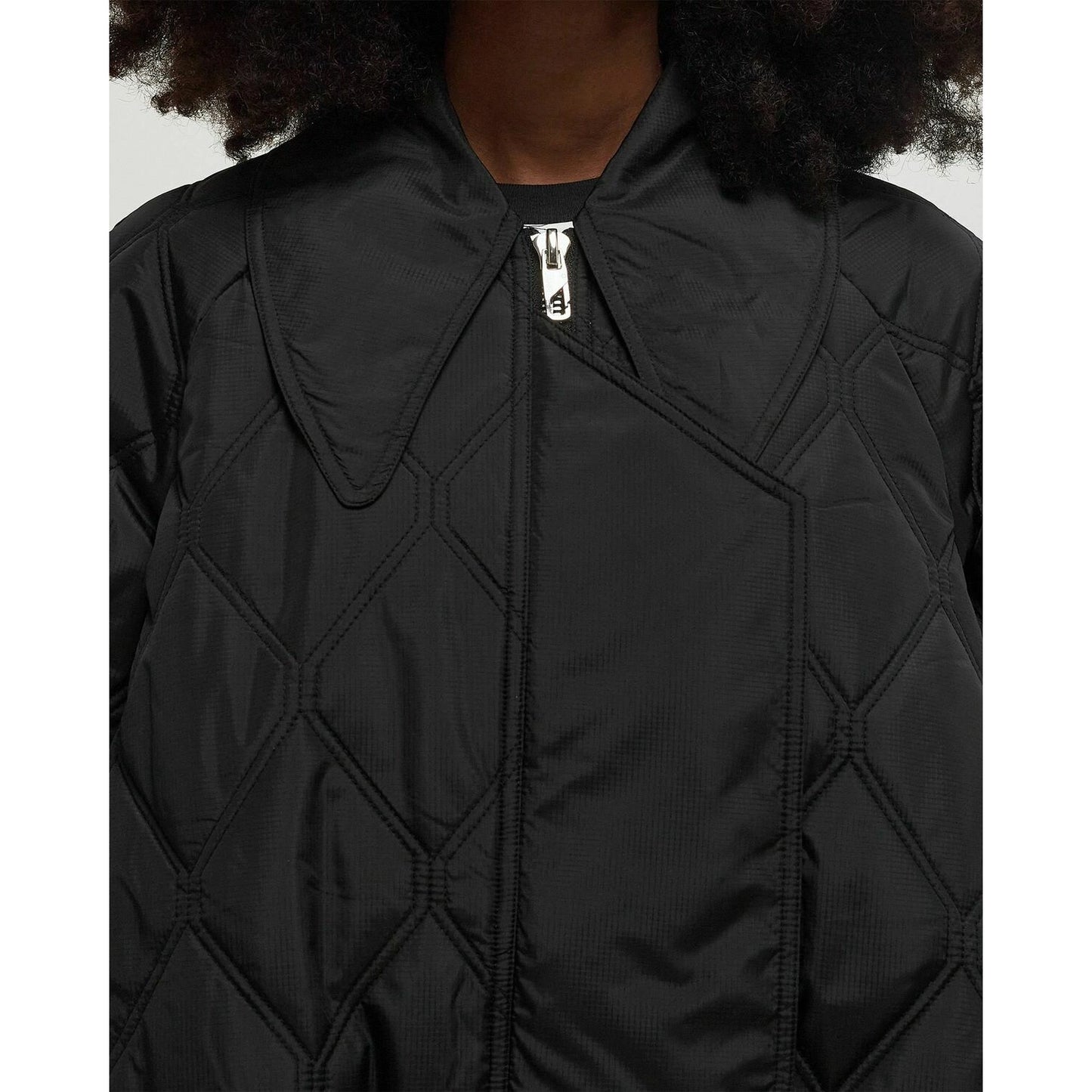 Ganni Quilted jacket in Black, size 36