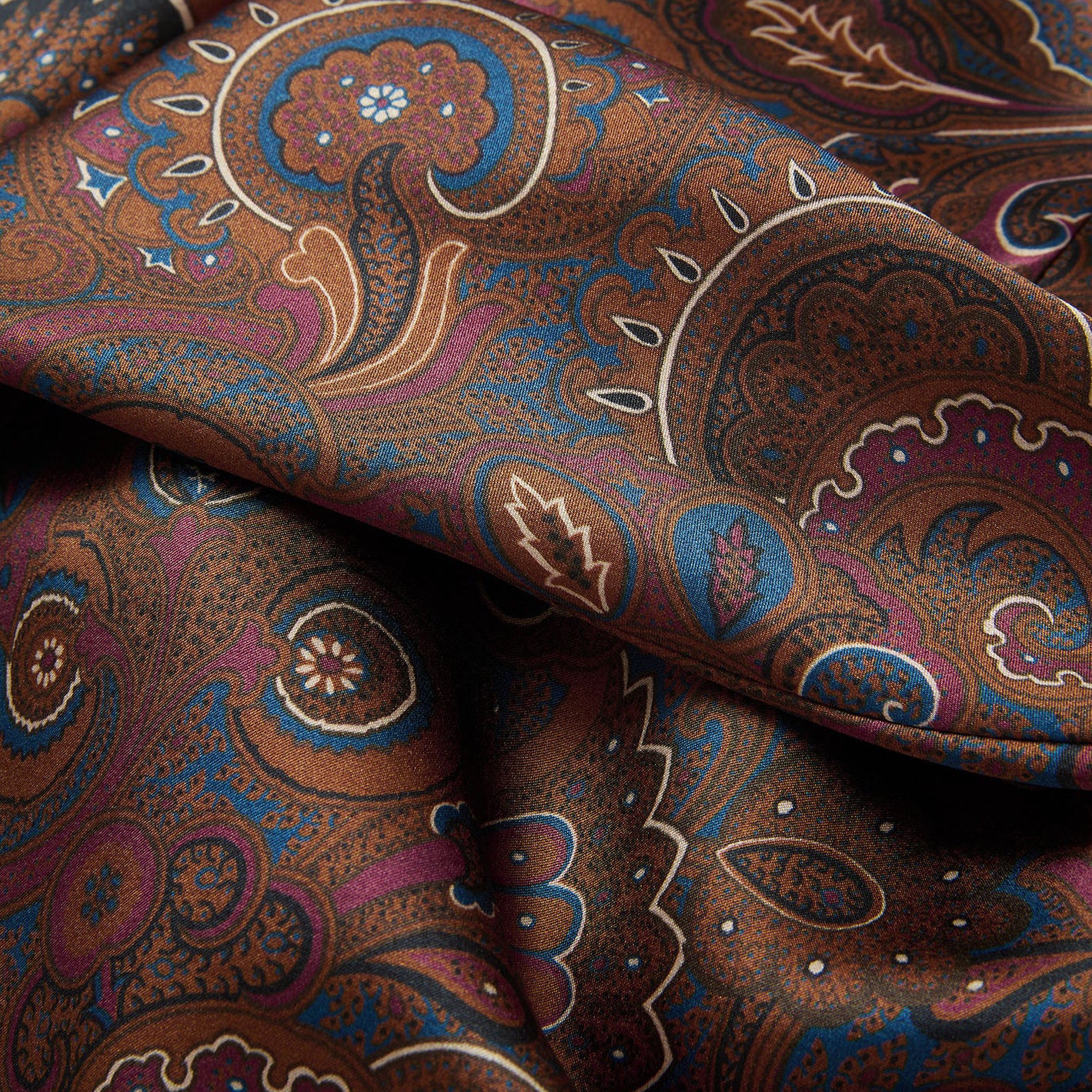 Veronica Beard "Francine" Paisley Stretch Silk Blouse in Brown, size 6