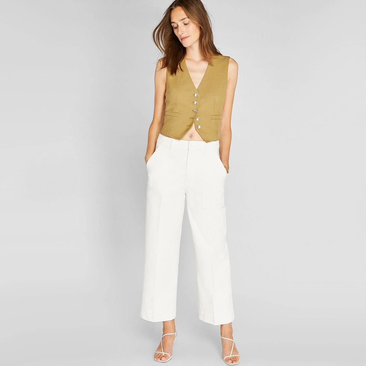 Club Monaco Utility Pant in Ivory, size 8