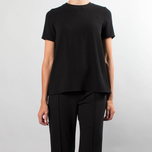 CO Black Crepe Short Sleeve Top, size XS