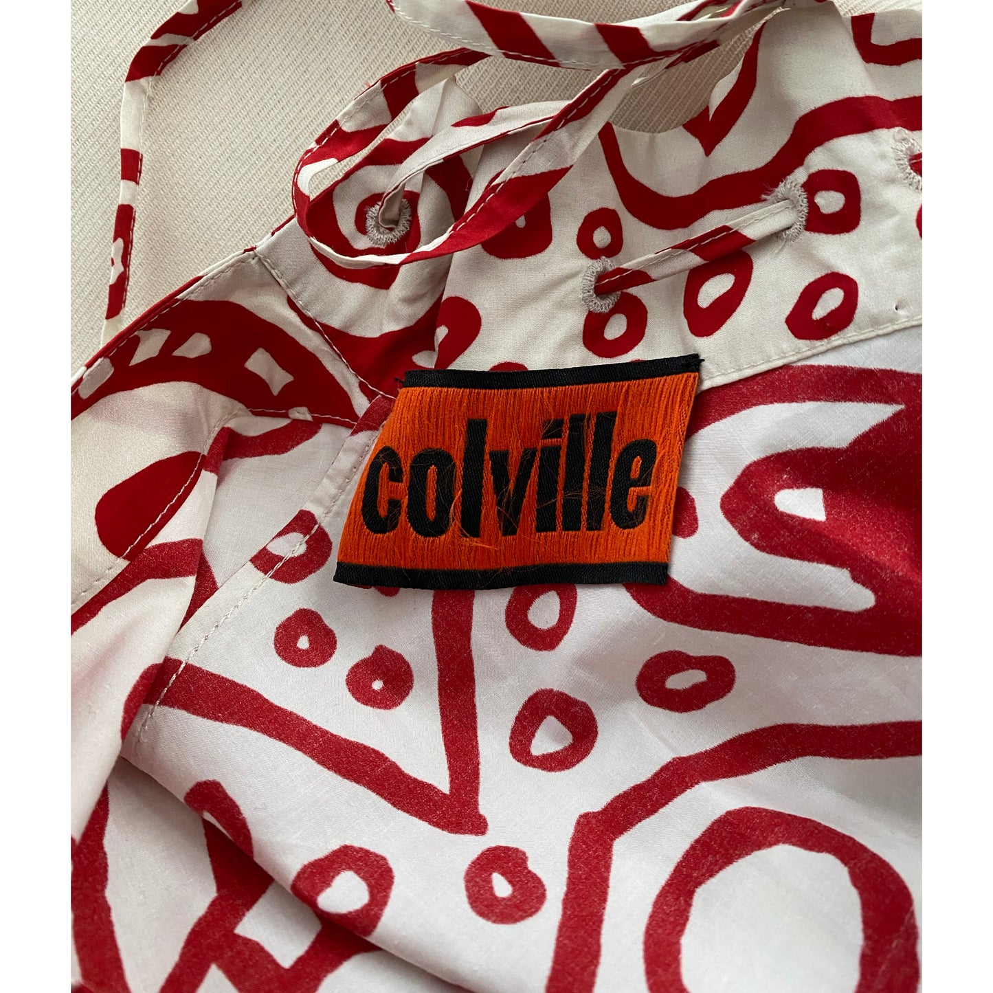 Colville "Kitchen Dinner" Dress in Red/White Print, No Size Tag (fits size small ish)