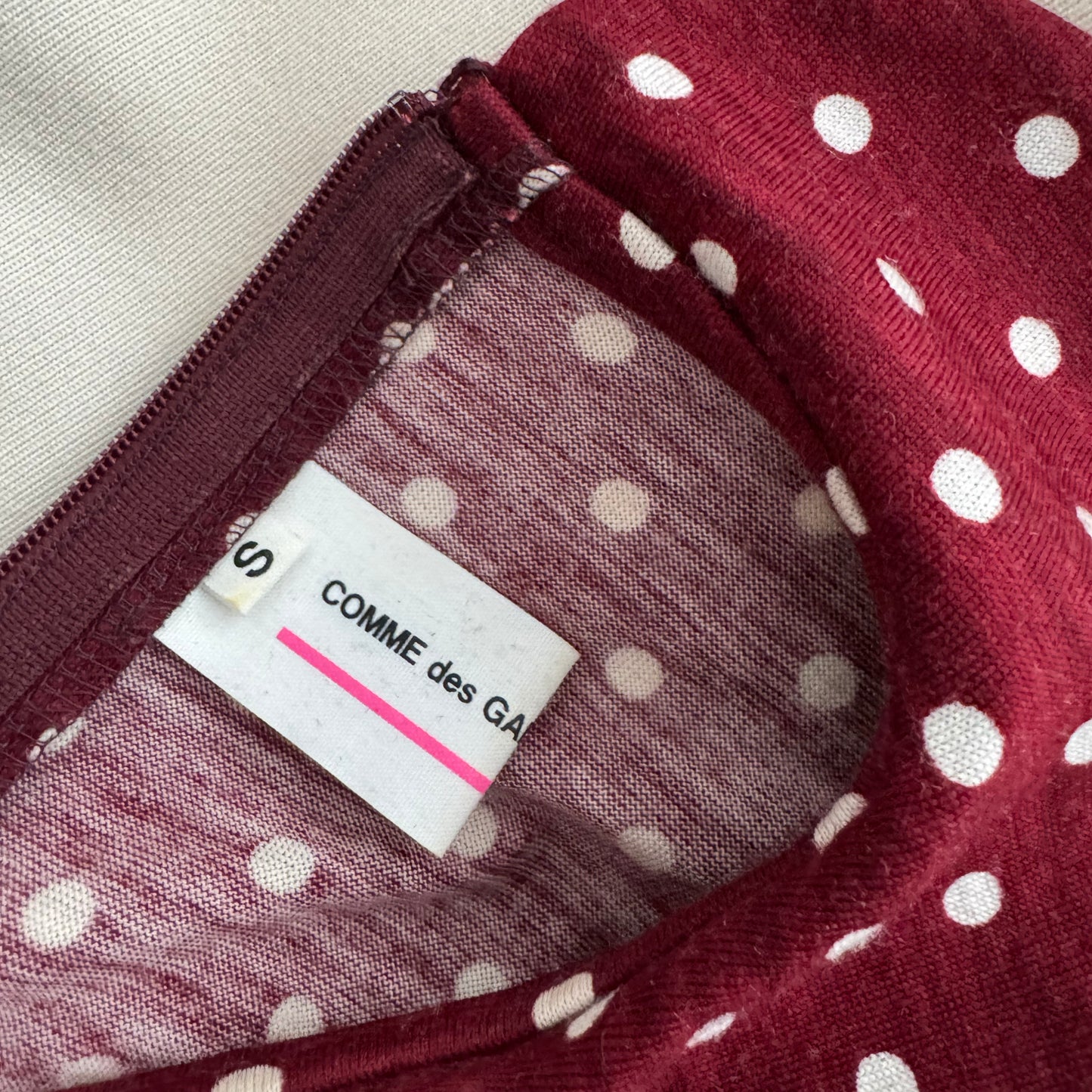 Comme des Garcons Girl Polka Dot Dress in Dark Red (Burgundy), Size Small
