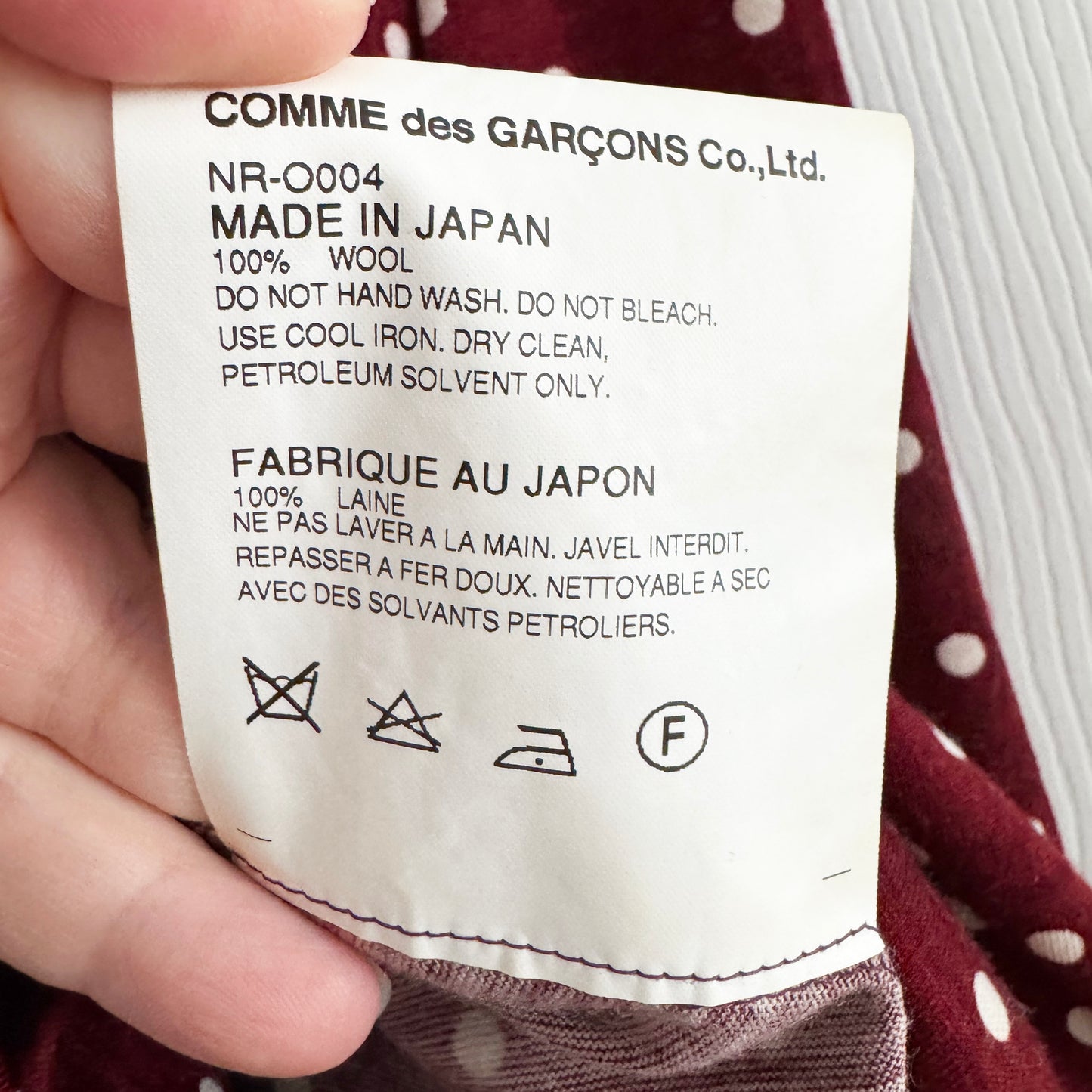 Comme des Garcons Girl Polka Dot Dress in Dark Red (Burgundy), Size Small