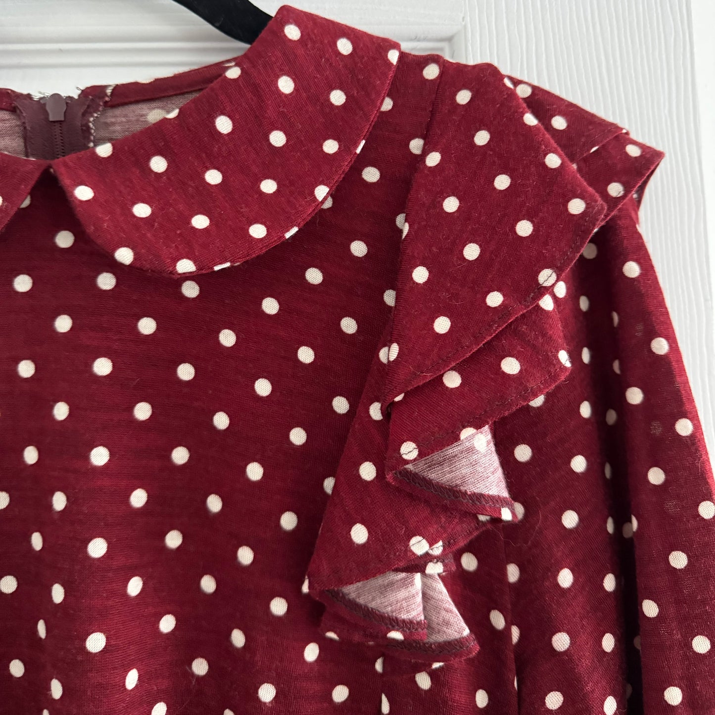 Comme des Garcons Girl Polka Dot Dress in Dark Red (Burgundy), Size Small