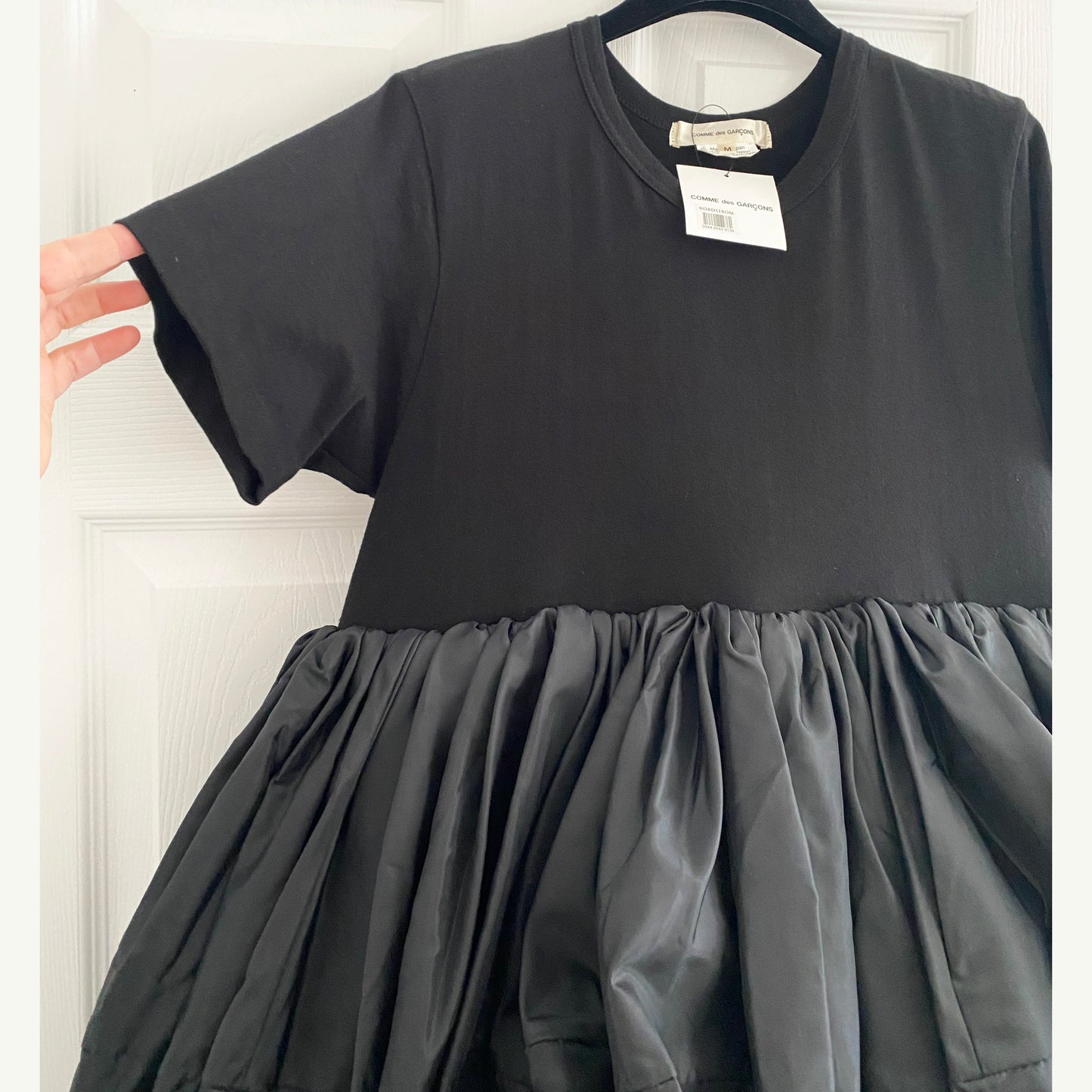 Comme Des Garcons Puff Hem Tunic in black, Size Medium