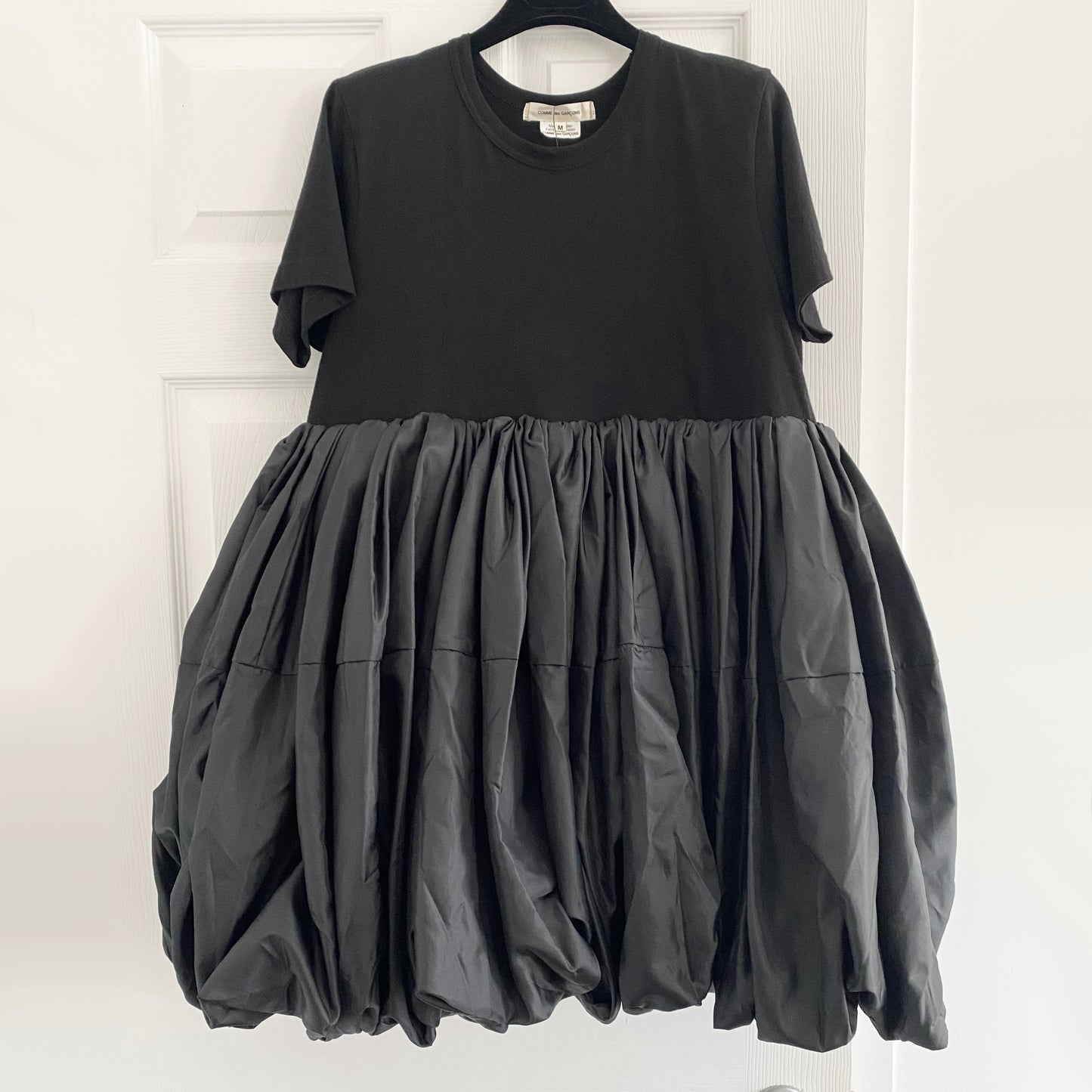 Comme Des Garcons Puff Hem Tunic in black, Size Medium