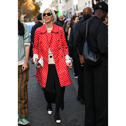 Comme Des Garcons Girl Polka Dot Nylon Trench in Red, size Medium