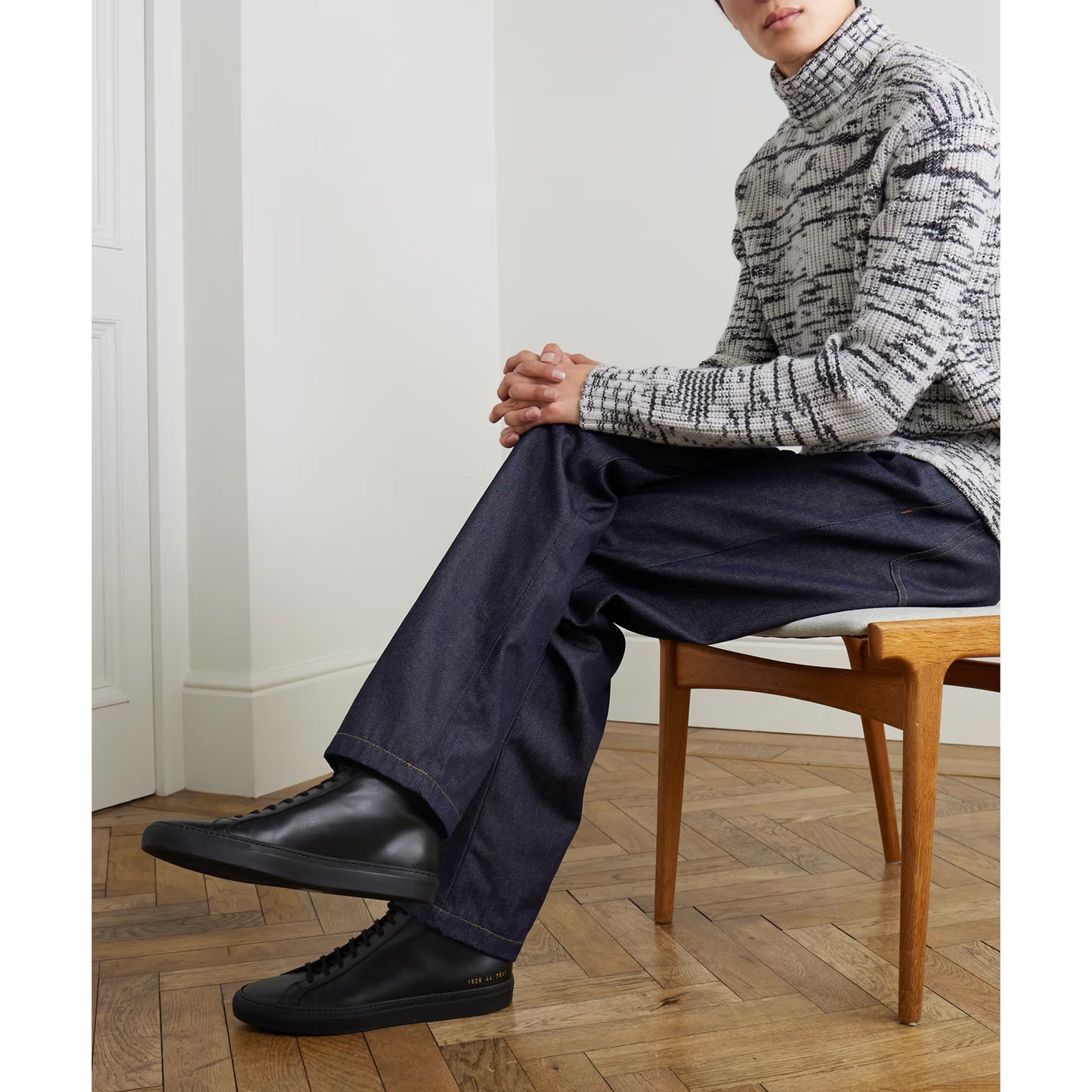 ** MENS ** Common Projects Original Achilles Mid Sneakers in Black, size 41