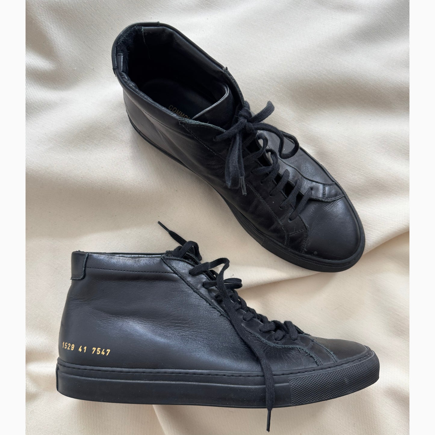 ** MENS ** Common Projects Original Achilles Mid Sneakers in Black, size 41