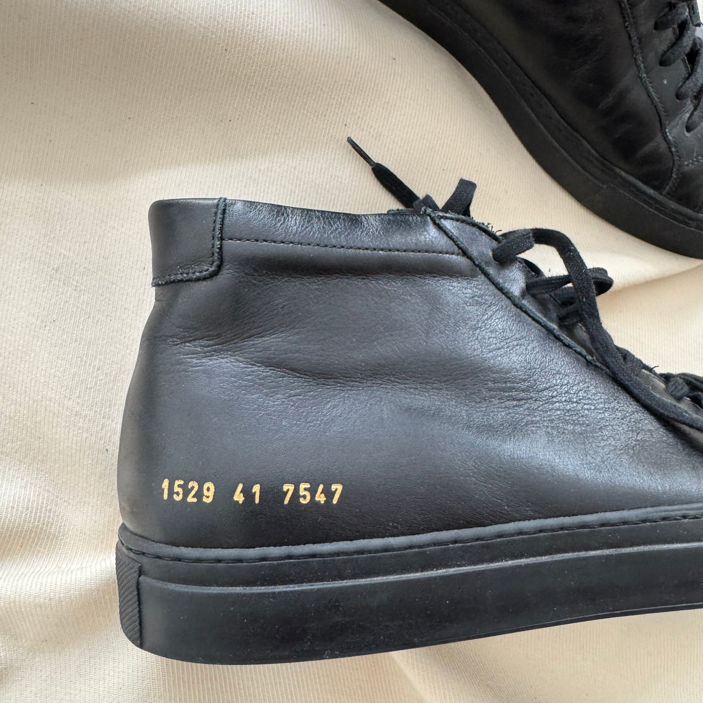 ** MENS ** Common Projects Original Achilles Mid Sneakers in Black, size 41